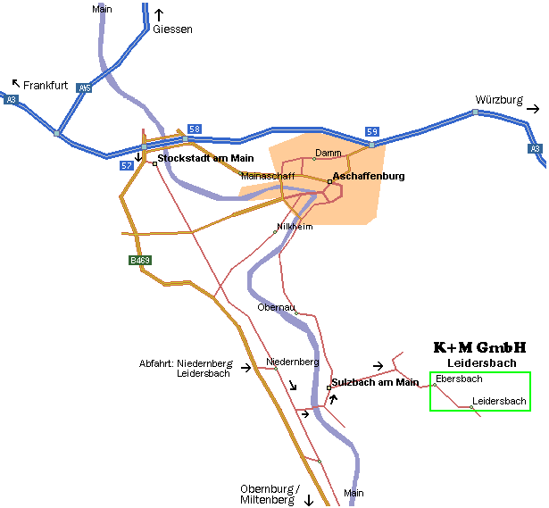Weg nach Leidersbach zur K+M GmbH